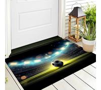 ALTCIRNMD Paillasson Jaune-Vert Football Éclairé Cuisine Salle De Bain Paillasson Tapis De Jardin 80X120Cm Art du Mouvement Porte Avant Et Arrière pour Patio Entrée Garage Maison Porche,Décoration