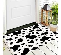 ALTCIRNMD Paillasson Noir Et Blanc Vache Tachetée Petit Tapis De Bienvenue,Animaux Visuels Cour Décoration De La Maison Intérieur Et Extérieur pour Porte Avant Et Arriè Entrée,70X100Cm