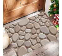 ALTCIRNMD Paillassons Intérieur Cailloux Tridimensionnels,Tapis Souples Lavables Minimaliste Moderne, Paillasson Absorbant Antidérapant À Profil Bas pour Entrée Porte, 80X120Cm Beige