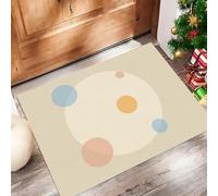 ALTCIRNMD Paillassons Intérieur Cercle Mignon,Tapis Souples Lavables Résumé Simple, Paillasson Absorbant Antidérapant À Profil Bas pour Entrée Porte, 80X120Cm Beige
