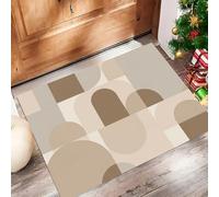 ALTCIRNMD Paillassons Intérieur Géométrie Visuelle,Tapis Souples Lavables Résumé Moderne, Paillasson Absorbant Antidérapant À Profil Bas pour Entrée Porte, 80X120Cm Beige Marron