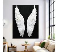 ALTCIRNMD Peinture Sur Toile Tableau Ailes D'Ange Blanc Affiches Et Art Mural Moderne Sur Toile Tableau Image Vol Libre Pour Chambre Salon Couloir Decoration D'Intérieur 30X40Cm Sans Cadre