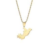 ALTCIRNMD Pendentif Drapeau Carte du Congo - Colliers Bijoux Cartes Accessoire Patriotique,Bijoux Ethniques Brazzaville,Collier Carte De Voyage du Monde Cadeaux pour Femmes,Jaune,50 Cm