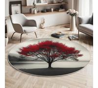 ALTCIRNMD Plages, Lacs, Arbres Paysages Naturels Tapis Rond Lavable en Machine Ø 120Cm,Tapis Imprimé Antidérapant - Moquette Doux Poils Courts pour Salon Chambre À Coucher Cuisine Décor Intérieur