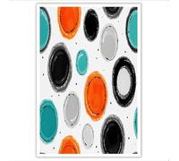ALTCIRNMD Tableau Decoration Murale Salon Moderne, 40X60Cm Impression Sur Toile, Decoration Murale Orange Gris Cercle Pointillé Résumé Moderne Décoration De Chambre Salle De Bain Maison Décorations