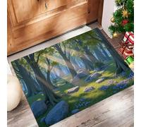 ALTCIRNMD Tapis D’Entrée Intérieur 70X100Cm, Paillasson Antidérapant Et Lavable en Machine, Tapis Absorbant Cuisine Et Couloir, Forêt Ensoleillée Rêve Guérisseur, pour Porte D’Entrée, Vert