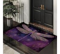 ALTCIRNMD Tapis D’Entrée Intérieur 90X150Cm, Paillasson Antidérapant Et Lavable en Machine, Tapis Absorbant Cuisine Et Couloir, Libellule du Ciel Étoilé Luxe De Rêve, pour Porte D’Entrée, Violet