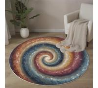 ALTCIRNMD Tapis De Décoration Antidérapant Lavable Poils Ras pour Le Bureau À Domicile, Coussinets Protecteurs Paillassons,Multi-Taille, Lignes Ondulées Esthétique Minimaliste, Round Ø 60Cm