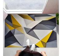 ALTCIRNMD Tapis De Porte Imprimé Jaune Grisâtre Géométrie Angulaire 60X90Cm Entrée Paillassons Intérieur Résister À La Saleté Antidérapant Art Moderne