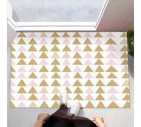 ALTCIRNMD Tapis De Porte Imprimé Or Rose Triangle De La Mode 80X120Cm Entrée Paillassons Intérieur Résister À La Saleté Antidérapant Art Géométrique
