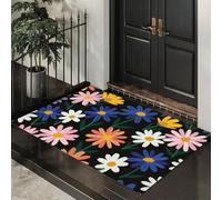 ALTCIRNMD Tapis D'Entrée De Porte Paillasson Orange-Bleu Fleurs De Marguerite Chambre À Coucher Jardin Arrière Salon Plantes De Matisse Anti-Dérapant Sol Decorroom Décoration De La Maison,40X60Cm