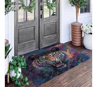 ALTCIRNMD Tapis D'Entrée De Porte Paillasson Rose Tigre en Colère Chambre À Coucher Jardin Arrière Salon Animaux Graffiti Anti-Dérapant Sol Decorroom Décoration De La Maison,50X80Cm