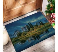 ALTCIRNMD Tapis D'Entrée Intérieur Paillasson Reflet du Lac Ville Moderne,pour Salle De Bain, Bienvenue, Cuisine, Porte, Couloir, Tapis De Sol Decoration Chambre, 40X60Cm