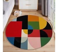 ALTCIRNMD Tapis Rond De Salon 3D Rouge Noir Illusion De Perspective Adolescent Garçon Fille Décoration De La Chambre Antidérapant De Jeu Géométrie Abstraite pour Wnfants en Douce Maison Décor,160Cm