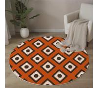 ALTCIRNMD Tapis Rond Salon Feuilles Entrelacées Plantes en Ligne Tapis De Sol Décoration Antidérapant pour Salon Chambre Cuisine Balcon Terrasse Salle À Manger Intérieur Extérieur,100Cm Vert Olive