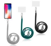 ALTcompluser Lot de 3 chaînes de téléphone portable et 3 pièces universelles pour téléphone portable - Cordon de téléphone portable - Cordon porte-clés - Chaîne à accrocher pour la plupart des