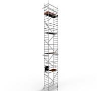 ALTEC Rollfix® 2.0 1000 | 10m de hauteur de travail | Roues pivotantes avec frein (Ø125mm) | Ancrage mural | Made in Germany | TÜV | Charge admissible 200kg/m² | DIN EN 1004-1 | Echafaudage aluminium