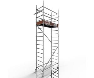 ALTEC Rollfix® 2.0 500 | 5m de hauteur de travail | Roues pivotantes avec frein (Ø125mm) | Ancrage mural | Made in Germany | TÜV | Charge admissible 200kg/m² | DIN EN 1004-1 | Echafaudage aluminium