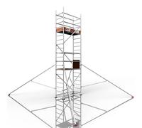 ALTEC Rollfix® 2.0 600 | Hauteur de travail 6 m | Plaques de pied | Plaques de pied | Barre triangulaire | Fabriqué en Allemagne | TÜV | Charge maximale 200 kg/m² | Norme DIN EN 1004-1 | Échafaudage