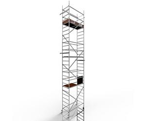 ALTEC Rollfix® 2.0 800 | 8m de hauteur de travail | Roues pivotantes avec frein (Ø125mm) | Ancrage mural | Made in Germany | TÜV | Charge admissible 200kg/m² | DIN EN 1004-1 | Echafaudage aluminium