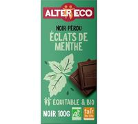 ALTER ECC. - Chocolat Noir Bio au Parfum Frais de Menthe, Texture Fondante (Tablette 100g) - Lot de 4 - vendu par Lot