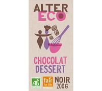 ALTER ECC - Chocolat Pâtissier Noir Bio Intense, Texture Fondante pour Desserts Gourmands (200g) - Le lot de 4
