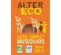 ALTER ECC - Sucre Muscovado Bio Complet, Arôme Intense et Texture Moelleuse (Paquet 500g) - Le lot de 4