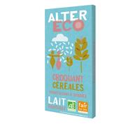ALTER ECO - Chocolat Lait aux Céréales - Bio & Équitable - Chocolat Pérou et Équateur - 100 g