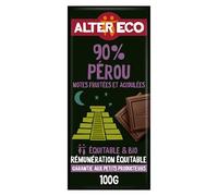 ALTER ECO - Chocolat Noir 90% - Perou - Bio & Équitable - 100 g