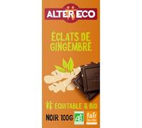 ALTER ECO - Chocolat Noir Bio 60% aux Éclats de Gingembre Confit - La tablette de 100g - Le Lot De 5