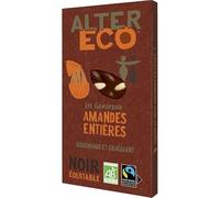 Alter Eco - Chocolat noir bio aux amandes entières - 200g - Saveur intense pour un encas sain et équilibré. - Le Lot De 3