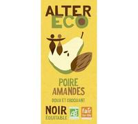 ALTER ECO - Chocolat noir bio gourmand aux morceaux de poire et amandes croquantes (100g) - Le Lot De 4