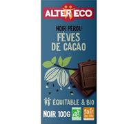 ALTER ECO - Chocolat Noir Bio Intense aux Fèves de Cacao Authentiques, Texture Fondante (Tablette 100g) - lot de 4 - Vendu par Lot
