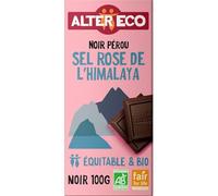 ALTER ECO - Chocolat Noir Bio, Sel Rose de l'Himalaya, La TabLette 100g - Lot De 4