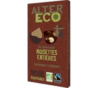 ALTER ECO Chocolat Noir Noisettes Entières 200g - Saveur intense et biologique pour une diététique équilibrée. - Le Lot De 3