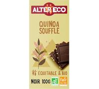 ALTER ECO - Chocolat Noir Quinoa Soufflé - Bio & Équitable - 100 g | Tablette de chocolat Bio - Commerce Equitable