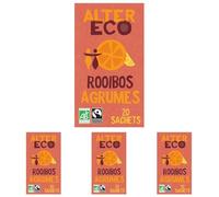 ALTER ECO - Infusion Rooibos Agrumes - Infusion Bio & Équitable - Sans Théine - Boîte de 20 Sachets, Jaune, 1 Unité (Lot de 4)