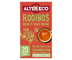 ALTER ECO - Infusion Rooibos Nature - Infusion Bio & Equitable - Sans Théine - Boîte de 20 Sachets