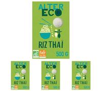 Alter Eco Riz Thaï Blanc Bio et Equitable 500 g (Lot de 4)