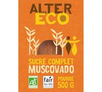 ALTER ECO - Sucre Complet Muscovado en Poudre Bio - Sucre de Canne Non Raffiné à la Couleur Caramel · De Délicieuses Notes de Miel et de Caramel - le paquet de 500g - Le Lot De 4