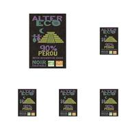 ALTER ECO - Tablette Chocolat Noir 90% - Notes Intenses de Cacao - Bio & Équitable - Origine Pérou - 100 g (Lot de 5)