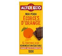 ALTER ECO - Tablette Chocolat Noir Aux Écorces d'Orange - Bio & Équitable - Chocolat Pérou - 100 g