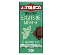 ALTER ECO - Tablette Chocolat Noir - Éclats de Menthe - Bio & Équitable - Origine Pérou - 100 g