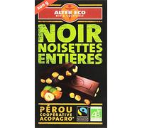 Alter Eco Tablette de Chocolat Noir Noisettes Entières Bio et Equitable 200 g