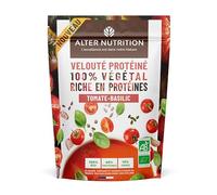 ALTER NUTRITION - Soupe Protéinée Bio - Tomate/Basilic - En Poudre - Riche En Protéines (26%) & En Fibres (16%) - Faible En Matières Grasses - Protéines Végétales - Made In France - Sachet De 180 g