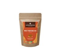 ALTER NUTRITION - Whey Protéine Bio - Caramel - Prise De Masse - Récupération - BCAA - Lait De Vache Bio - Sans Sucres Ajoutés - Fabriqué En France - 18g De Protéines Par Scoop - Sachet De 500g