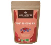 ALTER NUTRITION - Whey Protéine Bio - Fruits Rouges - Prise De Masse - Récupération - BCAA - Lait De Vache Bio - Sans Sucres Ajoutés - Fabriqué En France - 18g De Protéines Par Scoop - Sachet De 1kg