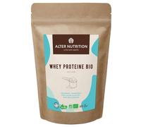 ALTER NUTRITION - Whey Protéine Bio - Nature - Prise De Masse - Récupération - BCAA - Lait De Vache Bio - Sans Sucres Ajoutés - Fabriqué En France - 19g De Protéines Par Scoop - Sachet De 1kg