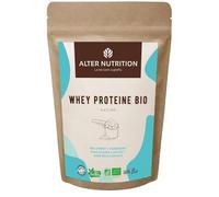 ALTER NUTRITION - Whey Protéine Bio - Nature - Prise De Masse - Récupération - BCAA - Lait De Vache Bio - Sans Sucres Ajoutés - Fabriqué En France - 19g De Protéines Par Scoop - Sachet De 500g
