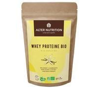 ALTER NUTRITION - Whey Protéine Bio - Vanille - Prise De Masse - Récupération - BCAA - Lait De Vache Bio - Sans Sucres Ajoutés - Fabriqué En France - 19g De Protéines Par Scoop - Sachet De 500g